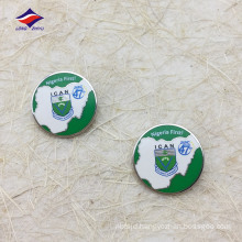 Metal round enamel Nigeria badge with safty pin